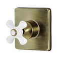 thumbnail image 1 of Kingston Brass KS3043PX Single-Handle Three-Way Diverter Valve with Square Trim Kit in Antique Brass, 1 of 6