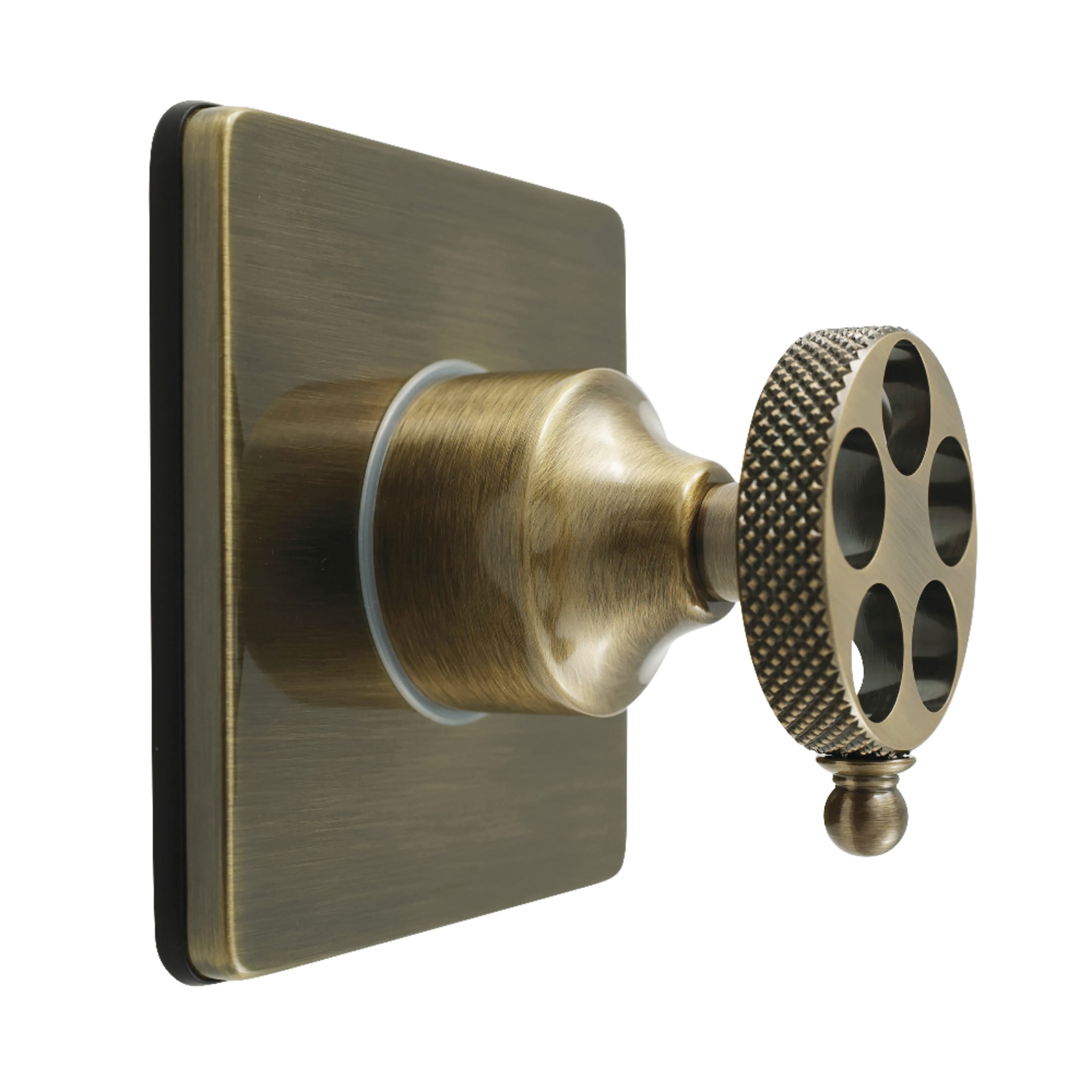 Kingston Brass KS3043RKX Webb Single-Handle Three-Way Diverter Valve with Square Trim Kit in Antique Brass