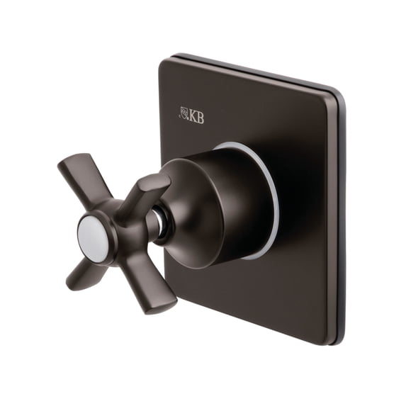 Kingston Brass KS3045ZX Single-Handle Three-Way Diverter Valve with Square Trim Kit in Oil Rubbed Bronze