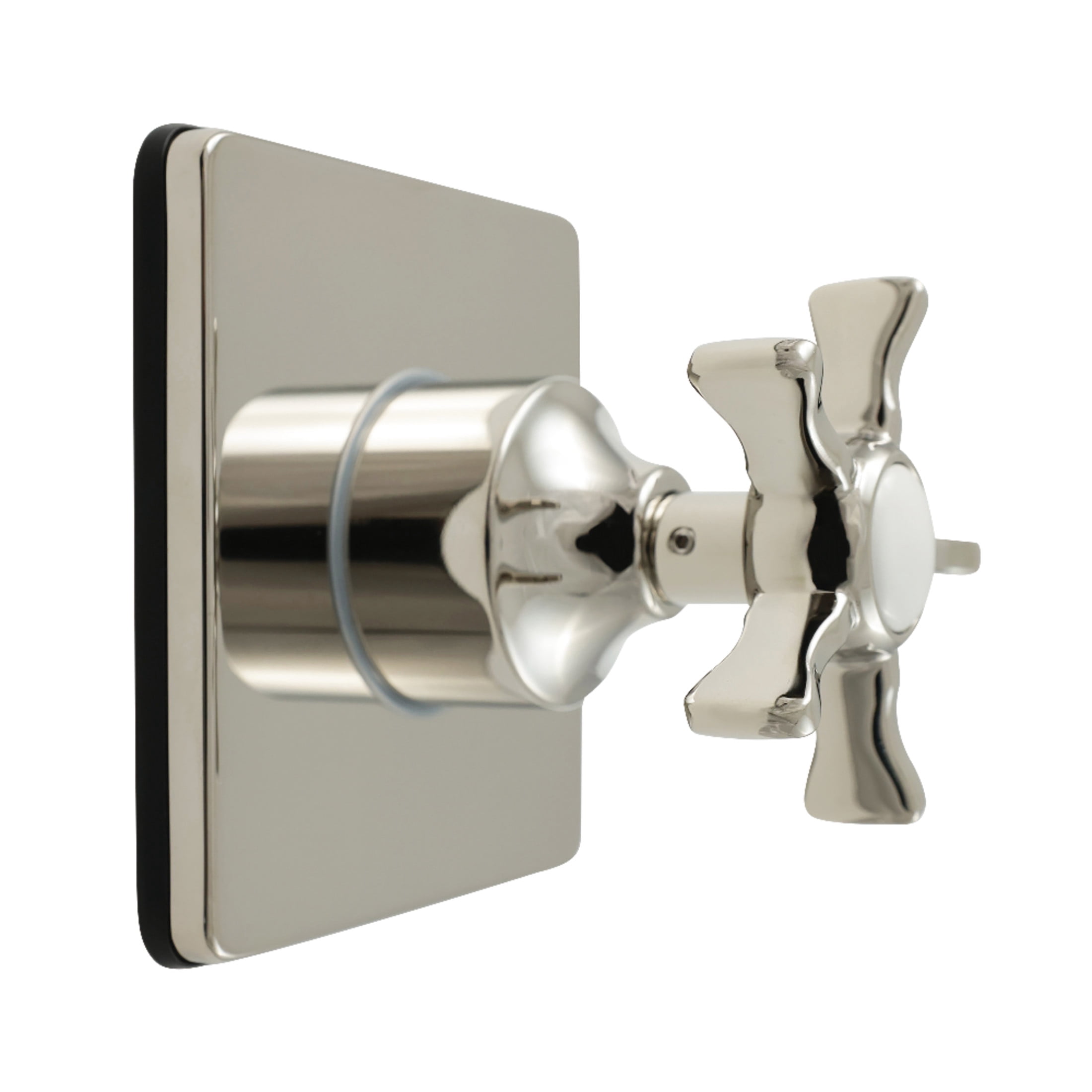 Kingston Brass KS3046NX Hamilton Single-Handle Three-Way Diverter Valve with Square Trim Kit in Polished Nickel