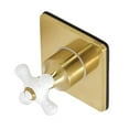 thumbnail image 1 of Kingston Brass KS3047PX 3-Way Diverter Valve with Trim Kit, Brushed Brass, 1 of 7