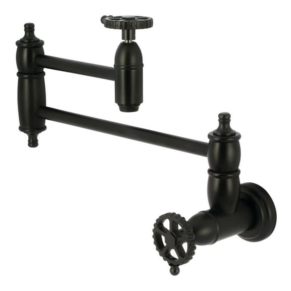 Kingston Brass KS3100CG Fuller Wall Mount Pot Filler Faucet, Matte Black
