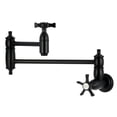 thumbnail image 1 of Kingston Brass KS3100NX Hamilton Two-Handle 1-Hole Wall Mount Pot Filler Faucet in Matte Black, 1 of 5