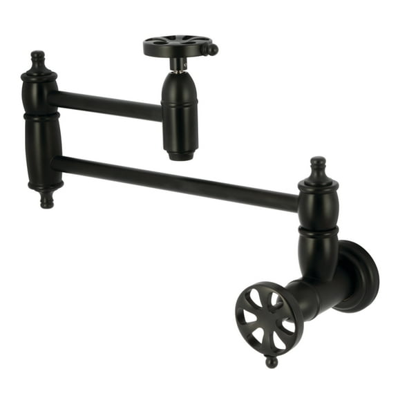 Kingston Brass KS3100RX Belknap Wall Mount Pot Filler Faucet, Matte Black