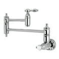 thumbnail image 1 of Kingston Brass KS3101TAL Tudor Wall Mount Pot Filler Kitchen Faucet, Polished Chrome, 1 of 5
