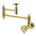 thumbnail image 1 of Kingston Brass KS3102RX Belknap Wall Mount Pot Filler Faucet, Polished Brass, 1 of 7