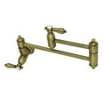thumbnail image 1 of Kingston Brass KS3103BAL Heirloom Wall Mount Pot Filler Kitchen Faucet, Antique Brass, 1 of 5