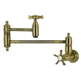 thumbnail image 1 of Kingston Brass KS3103NX Hamilton Two-Handle 1-Hole Wall Mount Pot Filler Faucet in Antique Brass, 1 of 5