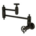 thumbnail image 1 of Kingston Brass KS3105RKX Webb Wall Mount Pot Filler Faucet with Knurled Handle, Oil Rubbed Bronze, 1 of 7