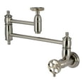thumbnail image 1 of Kingston Brass KS3108RKZ Wendell Wall Mount Pot Filler Faucet with Knurled Handle, Brushed Nickel, 1 of 7