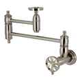 thumbnail image 1 of Kingston Brass KS3108RX Belknap Wall Mount Pot Filler Faucet, Brushed Nickel, 1 of 7