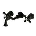 thumbnail image 1 of Kingston Brass KS3120AX Vintage 2-Handle Wall Mount Bathroom Faucet, Matte Black, 1 of 2