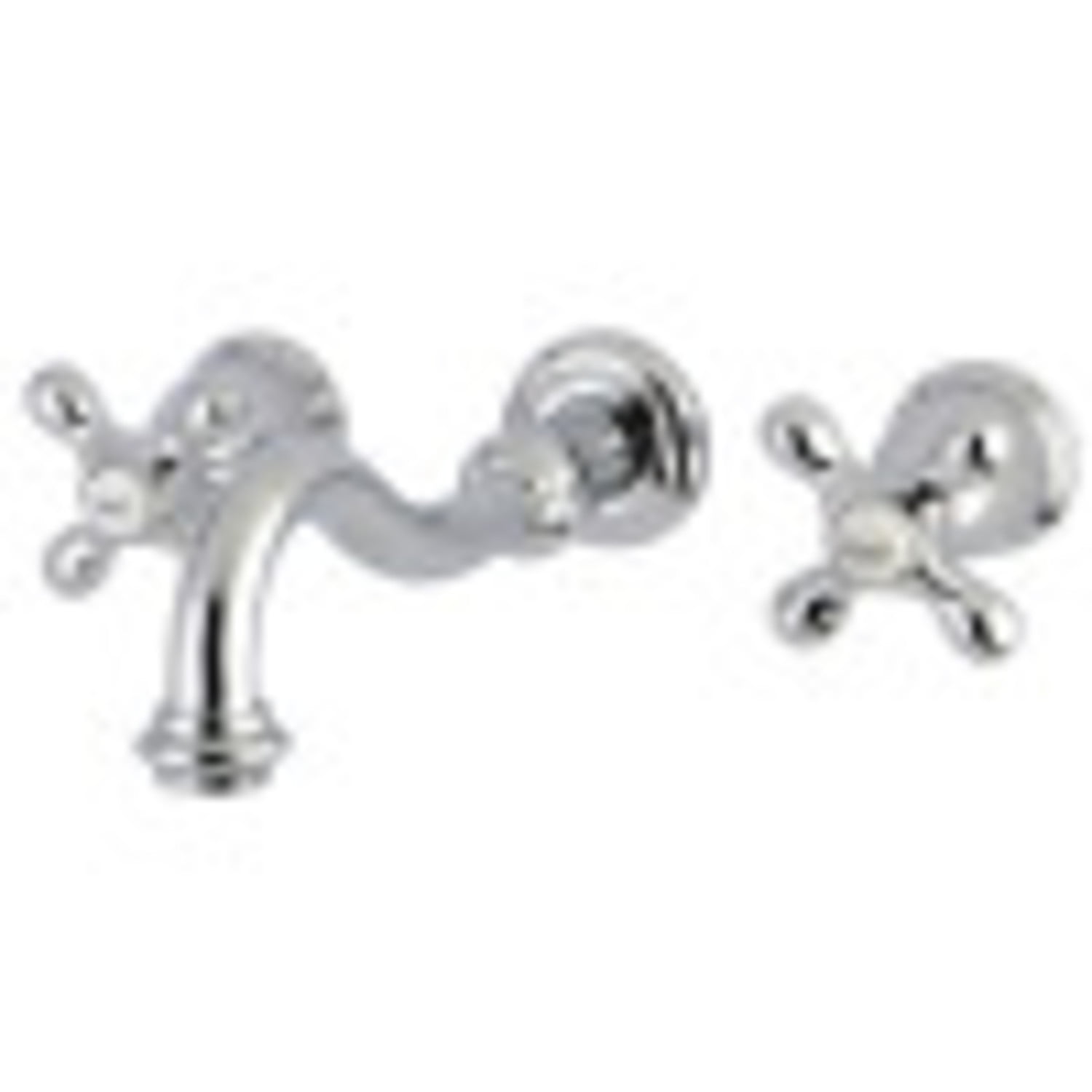 Elegant Brushed Nickel 2-Handle Wall-Mount Bathroom Faucet