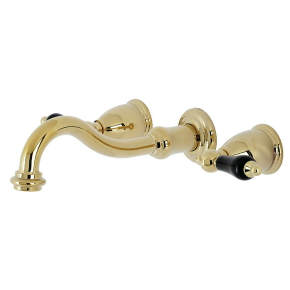 Kingston Brass KS3122PKL Duchess Double-Handle Wall Mount Bathroom Faucet, Polished Brass