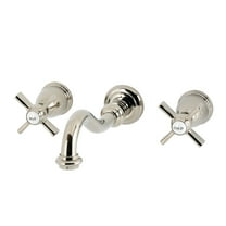 Kingston Brass KS3126ZX Millennium Double-Handle 3-Hole Wall Mount Bathroom Faucet in Polished Nickel