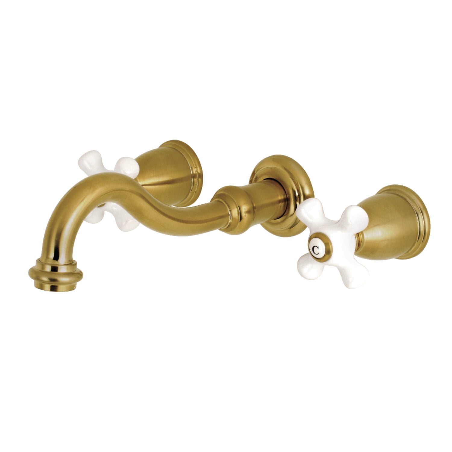 Matte Black Brass 8-Inch Wall Mount Bathroom Faucet