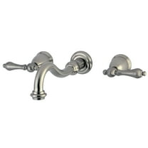 Kingston Brass KS3128AL Vintage 2-Handle Wall Mount Bathroom Faucet, Brushed Nickel