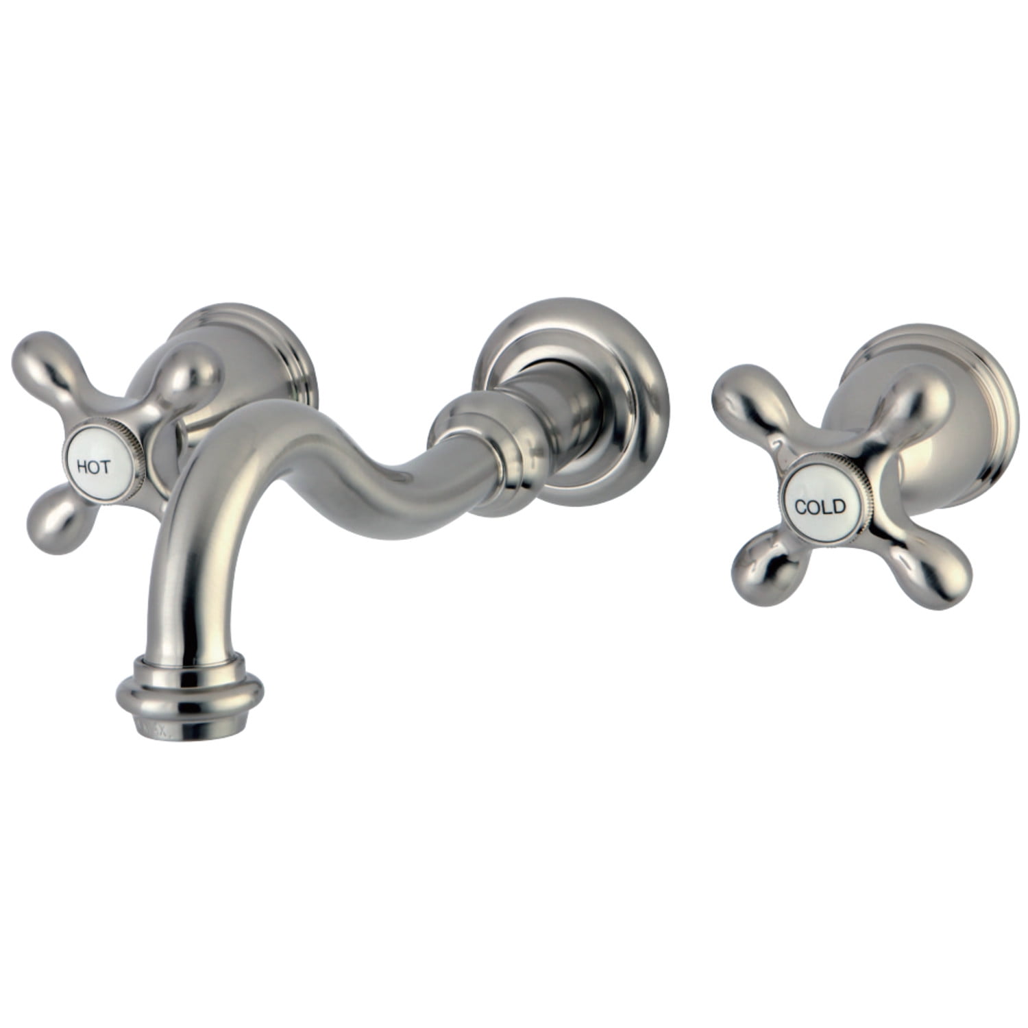 Elegant Brushed Nickel Vintage Wall Mount Bathroom Faucet