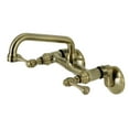 thumbnail image 1 of Kingston Brass KS313AB Kingston Two Handle Wall Mount Kitchen Faucet, Antique Brass, 1 of 5