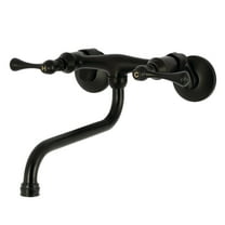Kingston Brass KS315MB Kingston Wall Mount Bathroom Faucet, Matte Black