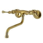 Kingston Brass KS315SB Kingston Wall Mount Bathroom Faucet, Brushed Brass