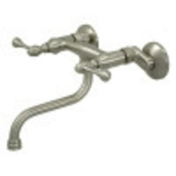 Kingston Brass KS316SN Kingston Wall Mount Bathroom Faucet, Brushed Nickel