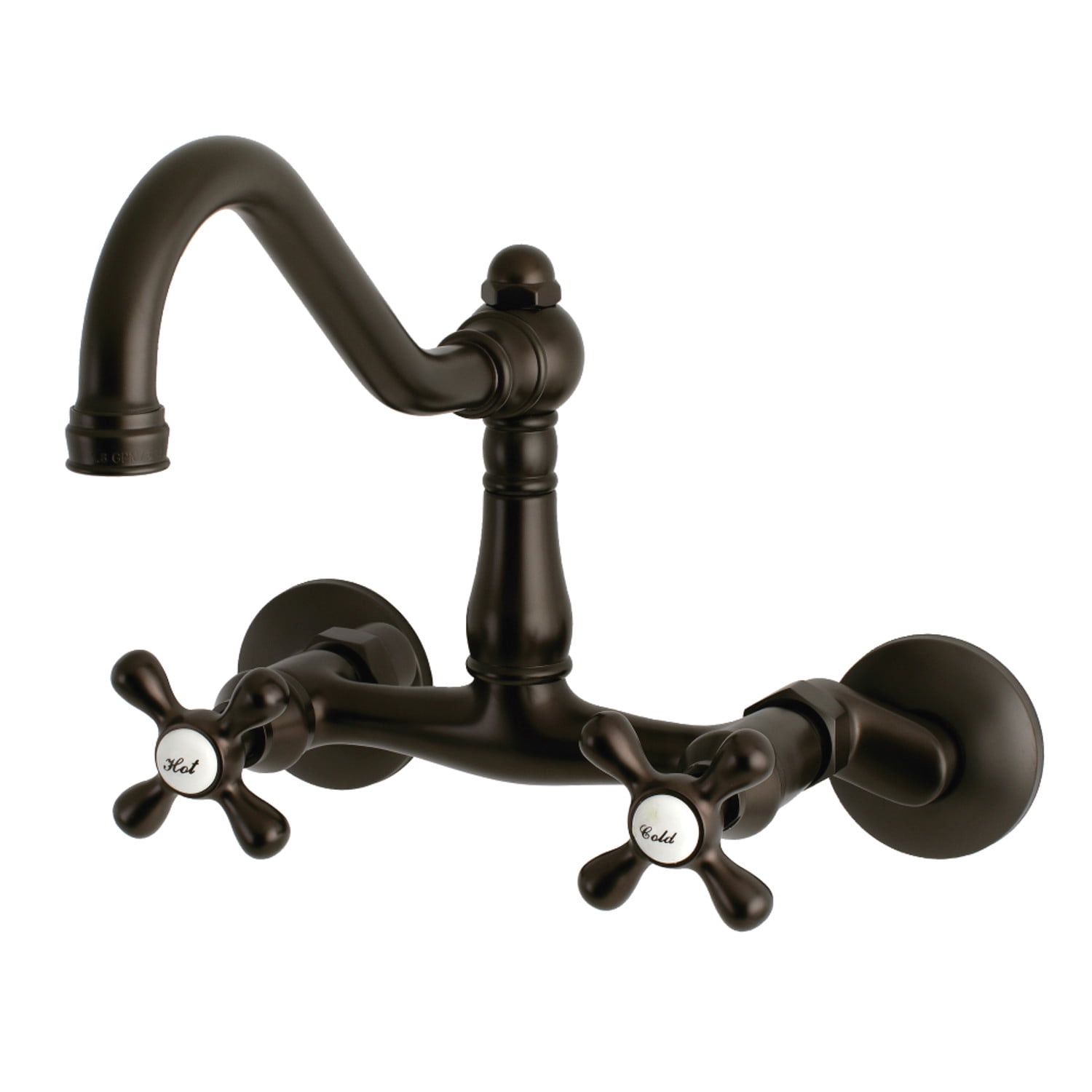Vintage Oil Rubbed Bronze Wall Mount Kitchen Faucet