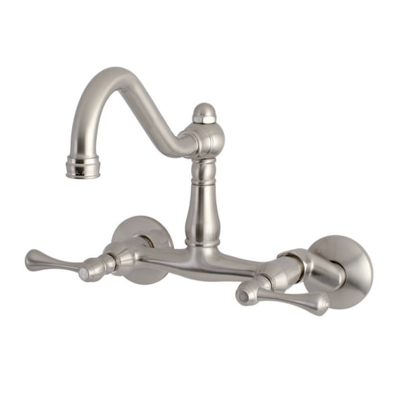 Kingston Brass Vintage Double Handle Wall Mount Kitchen Faucet