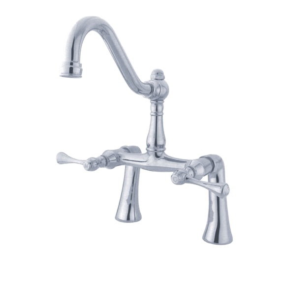Kingston Brass KS3231BL Restoration Two-Handle 2-Hole Deck-Mount Clawfoot Tub Faucet in Polished Chrome