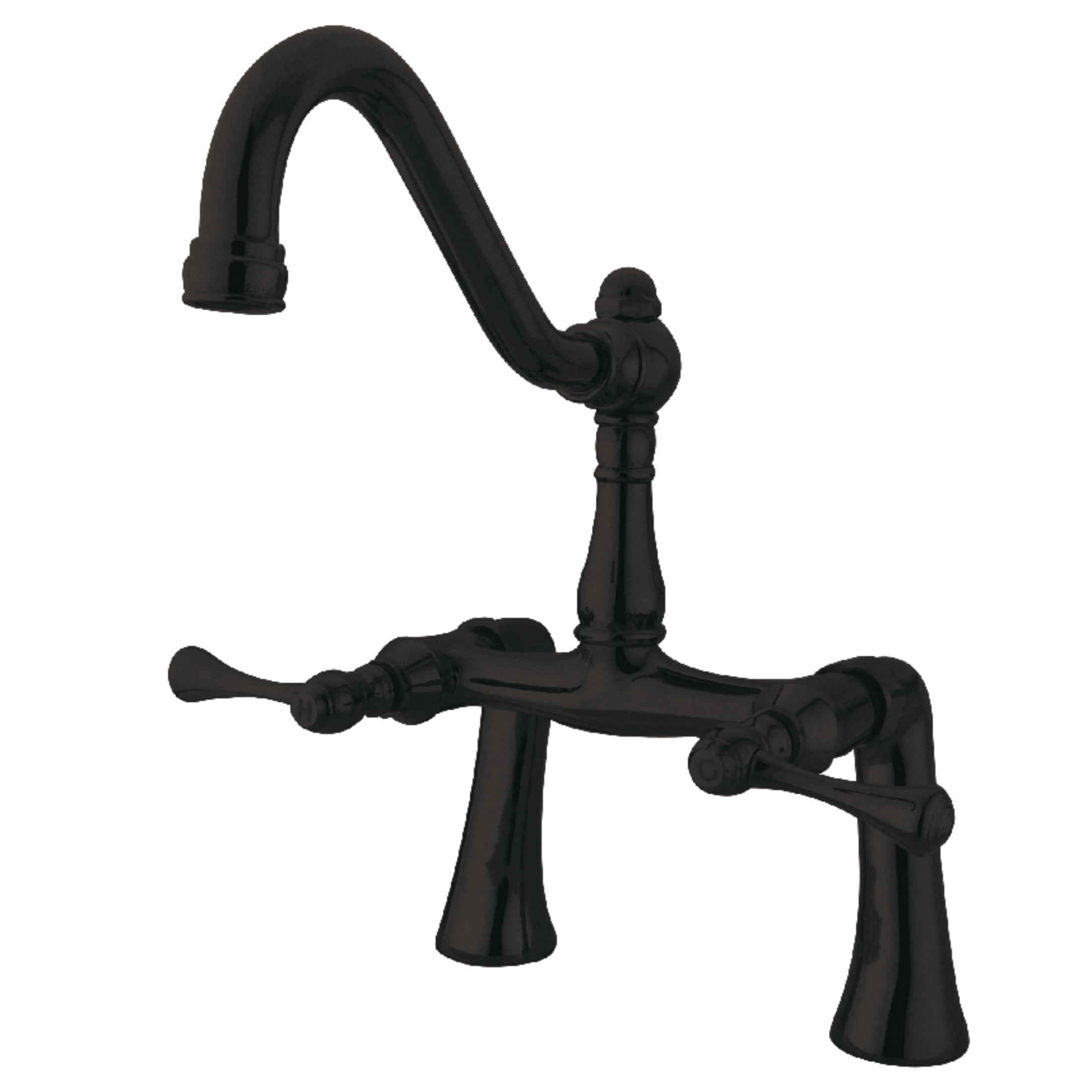 Kingston Brass KS3235BL Restoration Two-Handle 2-Hole Deck-Mount Clawfoot Tub Faucet in Oil Rubbed Bronze