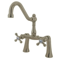 Kingston Brass KS3238AX Restoration 7-Inch Center Deck Mount Clawfoot Tub Faucet, Brushed Nickel