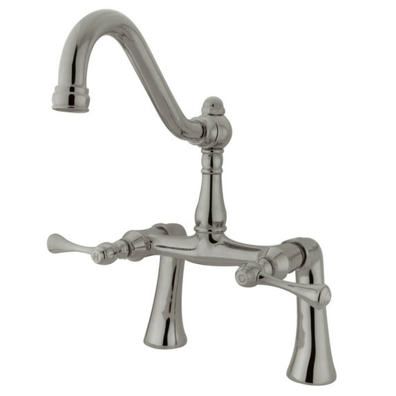 Kingston Brass KS3238BL Restoration Clawfoot Tub Bridge Faucet, Brushed Nickel