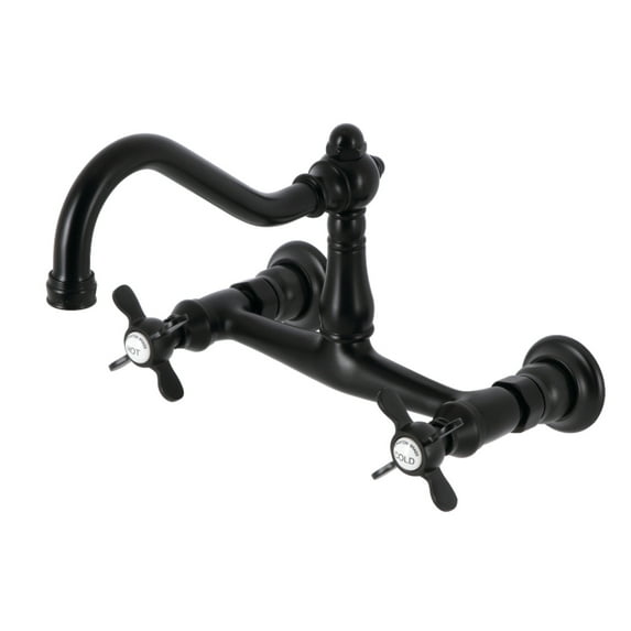 Kingston Brass KS3240BEX Essex Wall Mount Bathroom Faucet, Matte Black