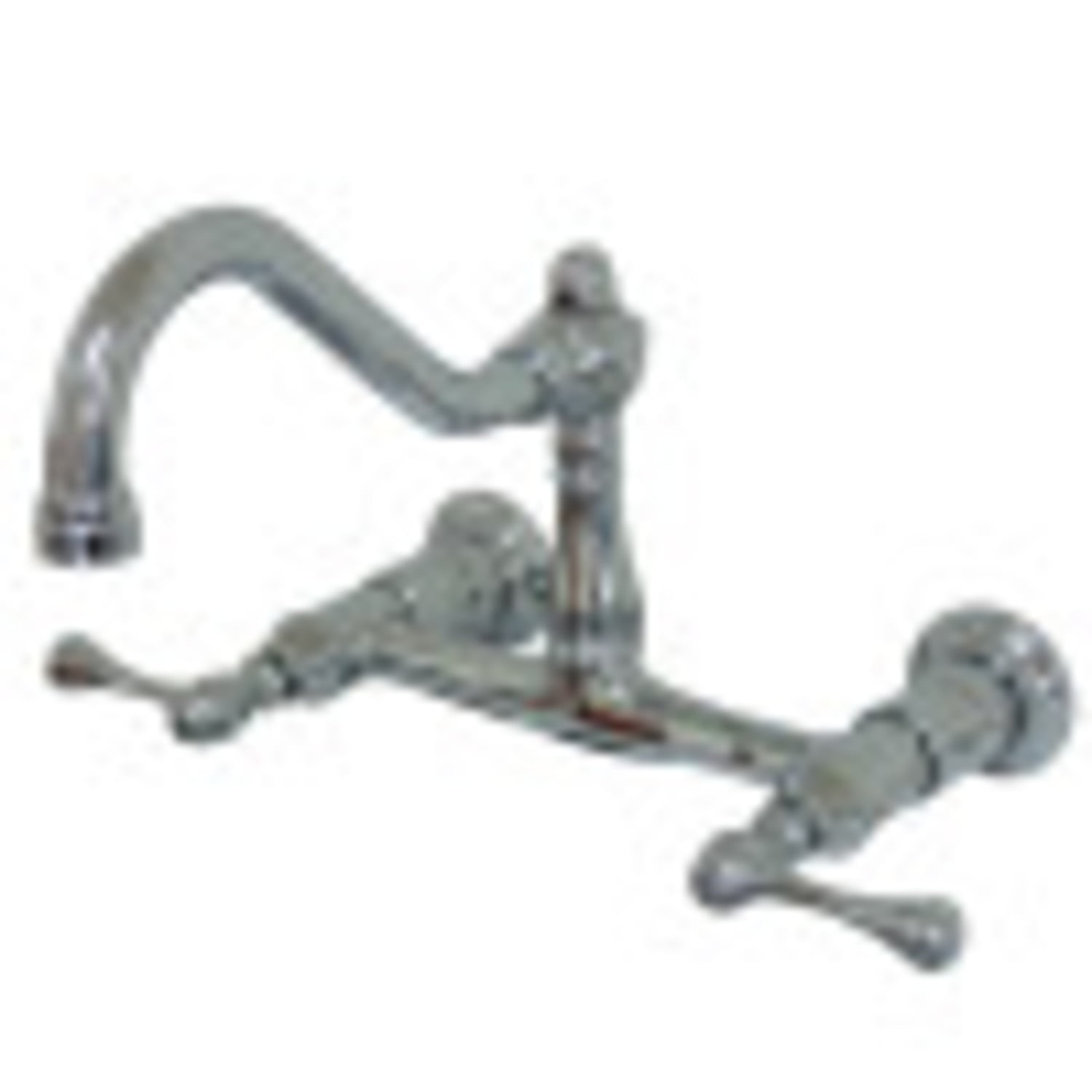 Vintage Polished Chrome Wall Mount Bathroom Faucet with Dual Handles