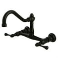 thumbnail image 1 of Kingston Brass KS3245BL Wall Mount Bathroom Faucet, Oil Rubbed Bronze, 1 of 3
