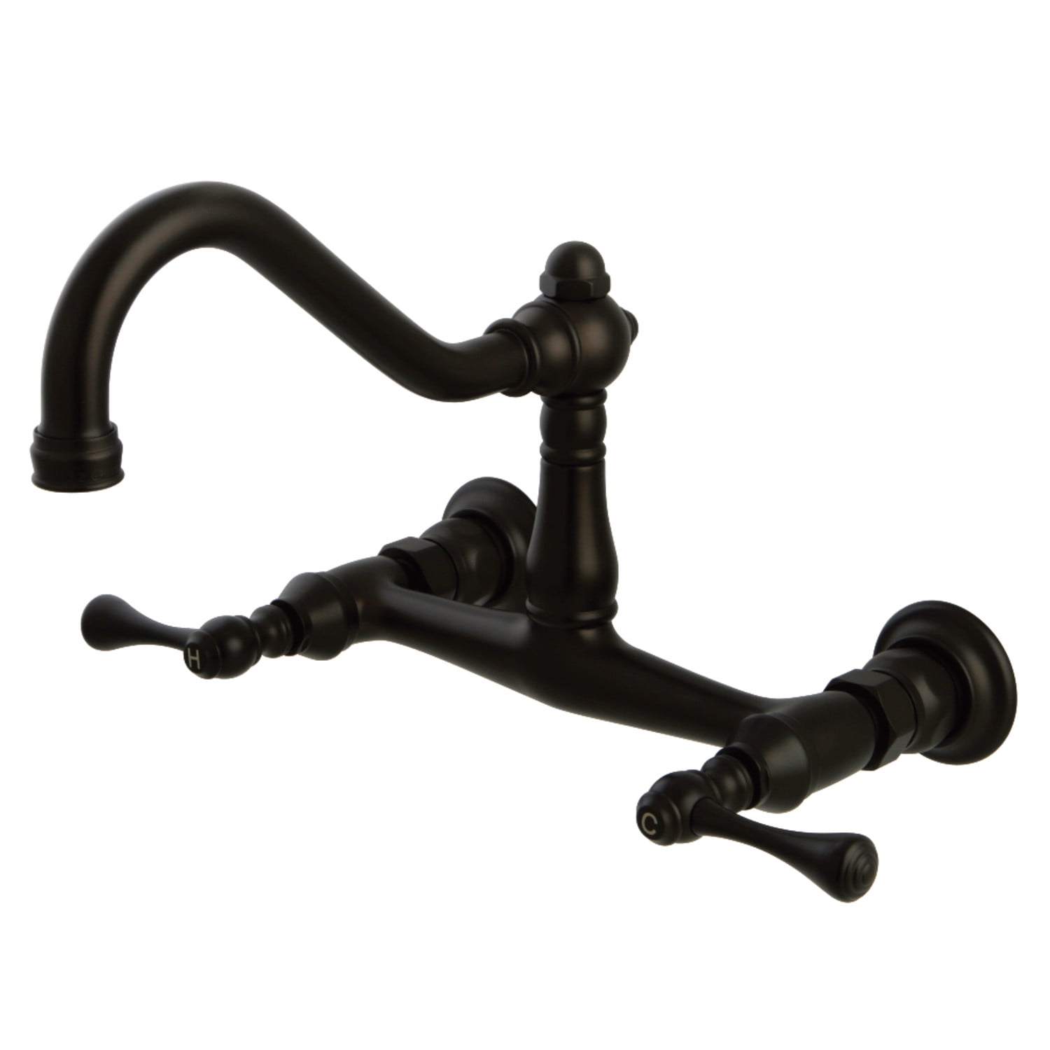 Elegant Vintage 8" Wall Mount Bathroom Faucet in Oil Rubbed Bronze