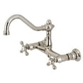 thumbnail image 1 of Kingston Brass KS3246AX Vintage Wall Mount Bathroom Faucet, Polished Nickel, 1 of 5