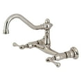 thumbnail image 1 of Kingston Brass KS3246BL Vintage Wall Mount Bathroom Faucet, Polished Nickel, 1 of 5