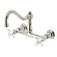thumbnail image 1 of Kingston Brass KS3246PX Vintage Double-Handle Wall Mount Bathroom Faucet, Polished Nickel, 1 of 8