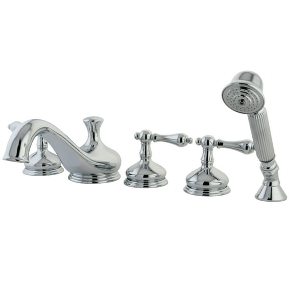 Kingston Brass KS33315AL Restoration 5-Piece Roman Tub Faucet with Hand Shower, Polished Chrome