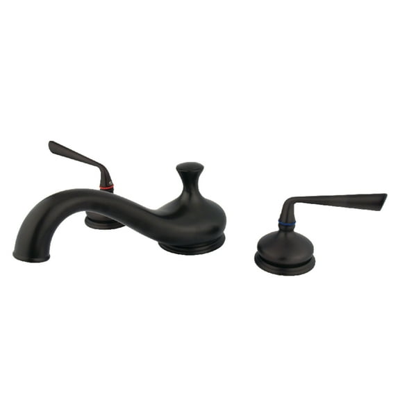 Kingston Brass KS3335ZL Silver Sage Two-Handle Deck Mount Roman Tub Faucet, Oil Rubbed Bronze