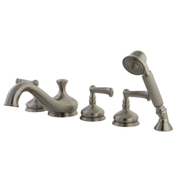 Kingston Brass KS33385FL Roman 5-Piece Roman Tub Faucet with Hand Shower, Brushed Nickel