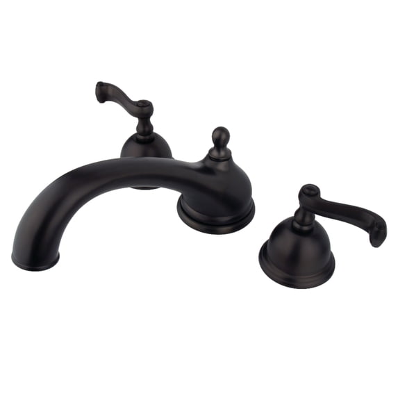 Kingston Brass KS3355FL Two-Handle Deck Mount Roman Tub Faucet, Oil Rubbed Bronze