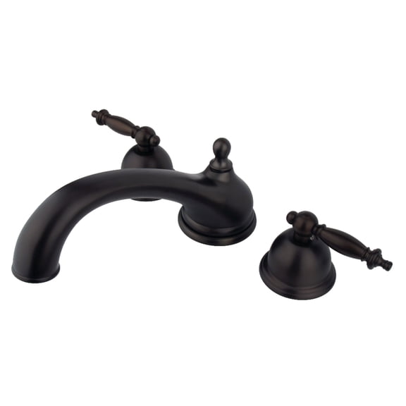 Kingston Brass KS3355TL Vintage Two-Handle Deck Mount Roman Tub Faucet, Oil Rubbed Bronze