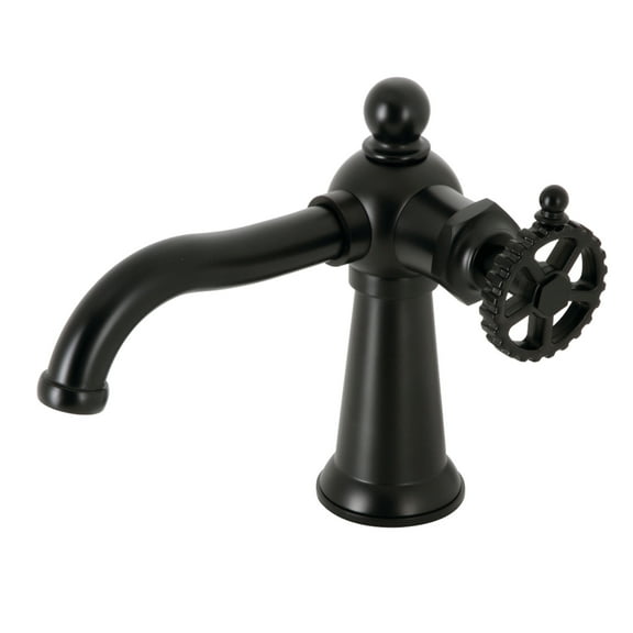 Kingston Brass KS3540CG Fuller One-Handle Single-Hole Bathroom Faucet with Push Pop-Up Drain, Matte Black