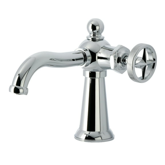 Kingston Brass KS3541RNX Ostro One-Handle 1-Hole Bathroom Faucet with Push Pop-Up Drain in Polished Chrome