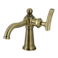 thumbnail image 1 of Kingston Brass KS3543TKL Hallerbos One-Handle 1-Hole Bathroom Faucet with Push Pop-Up Drain in Antique Brass, 1 of 7