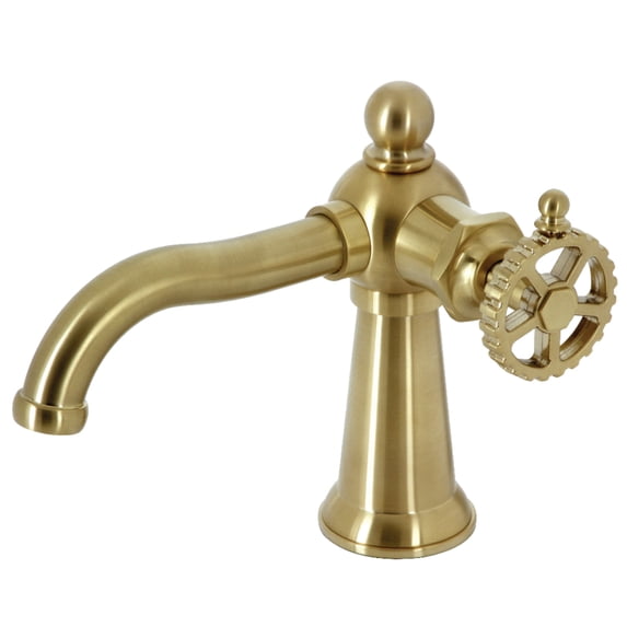 Kingston Brass KS3547CG Fuller One-Handle Single-Hole Bathroom Faucet with Push Pop-Up Drain, Brushed Brass