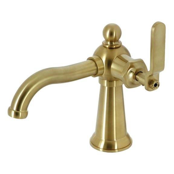Kingston Brass KS3547KL Knight One-Handle Single-Hole Bathroom Faucet with Push Pop-Up Drain, Brushed Brass