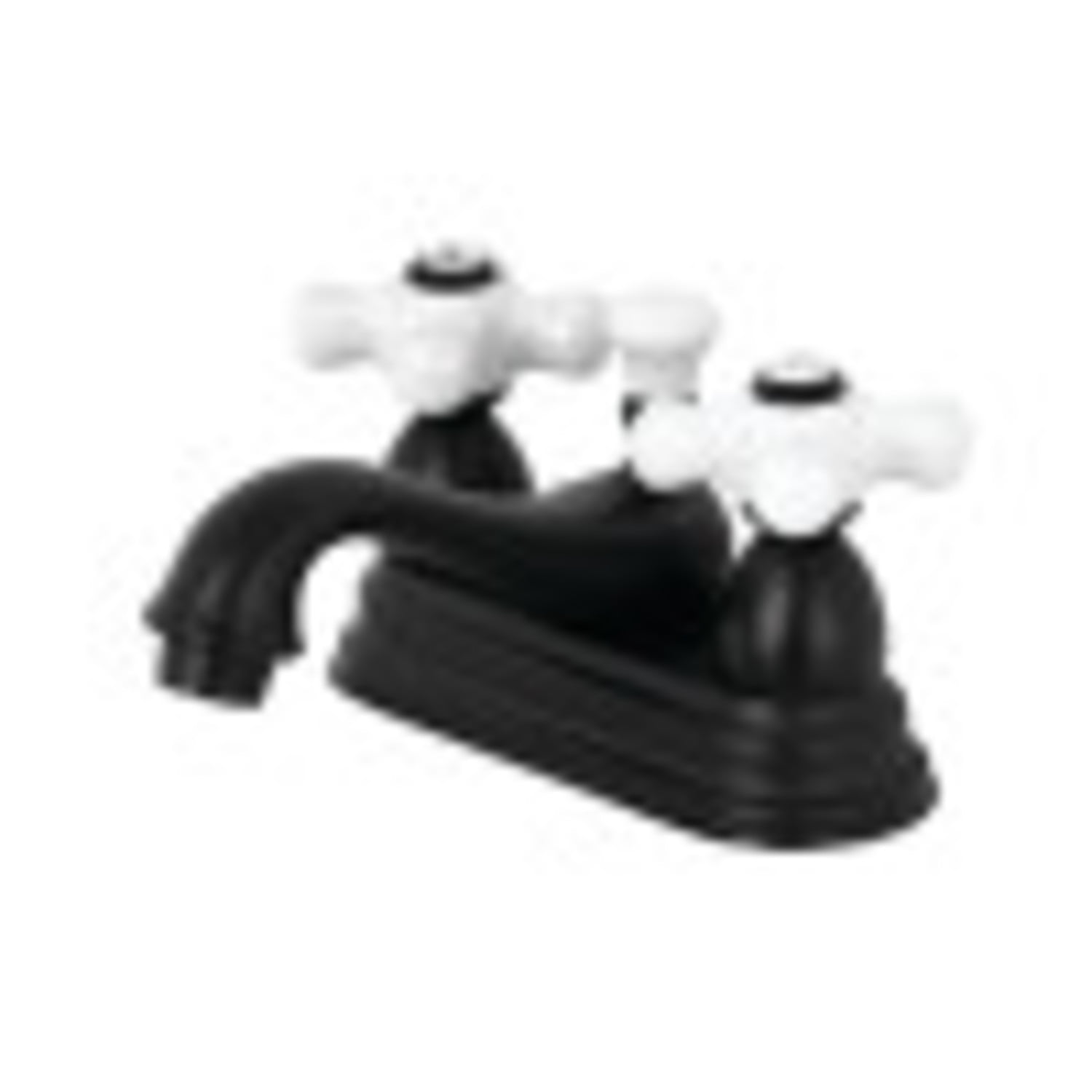 Matte Black and White Brass Traditional Bathroom Faucet